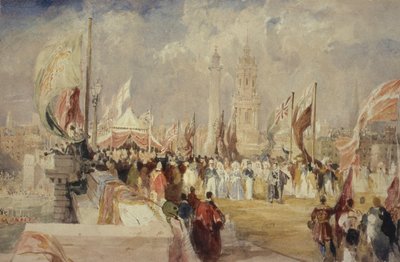 The Opening of London Bridge by King William IV and Queen Adelaide on 1 August, 1831 by Thomas Allom